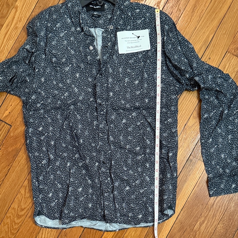 The Kooples Guitar Patterned Snap Button Fitted B… - image 10